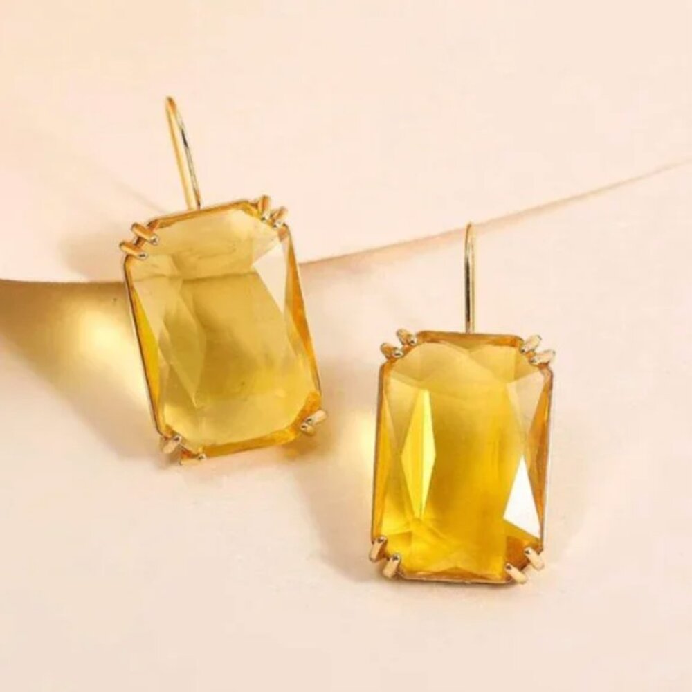 ⭐️❤️ FREE Baguette Large Drop Rock Hipster Chic Party Elegant Classy Earrings